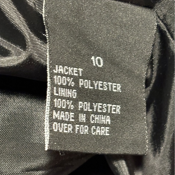 Women’s black 3/4 length satin jacket size 10 - Picture 9 of 12